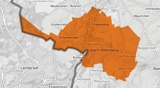 Mietspiegelkarte &Uuml;bach-Palenberg